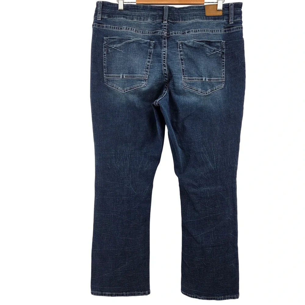BKE Gabby Bootcut Jean 36 Blue High Rise Curvy Fit Dark Wash